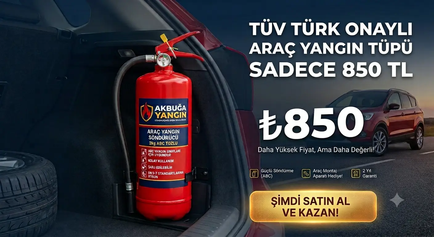 ARAÇLAR İÇİN YANGIN TÜPÜ TÜVTÜRK ONAYLI  1 -2 KG